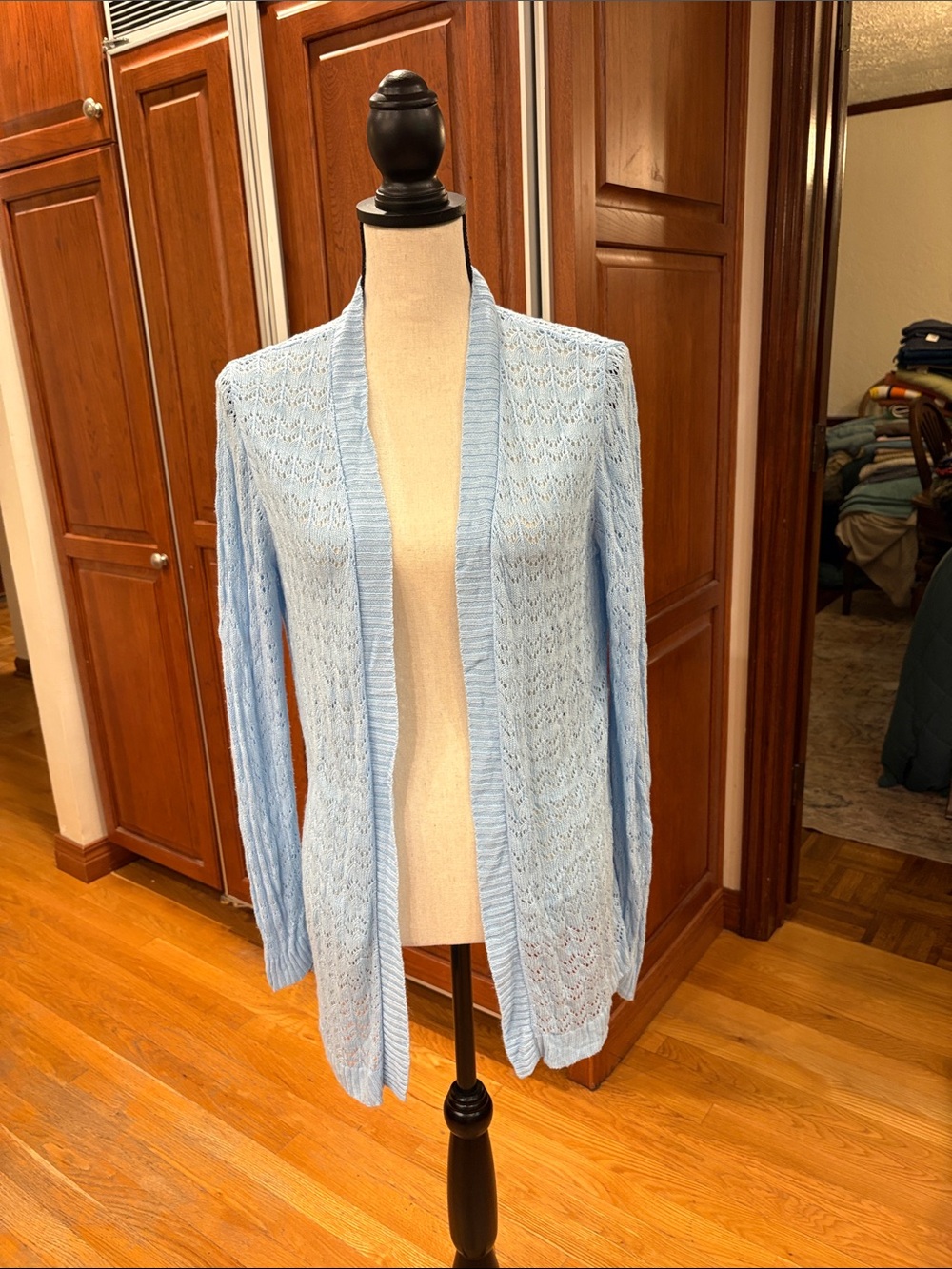 Light Blue Open-Front Women's Knit Cardigan Brand New